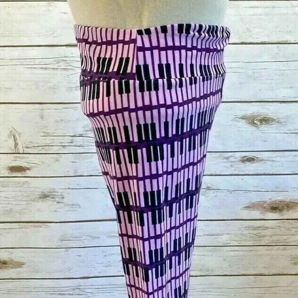 LULAROE Women Stretchy Slim Fit Elastic High Waist Purple Legging Pants One Size - Picture 5 of 8